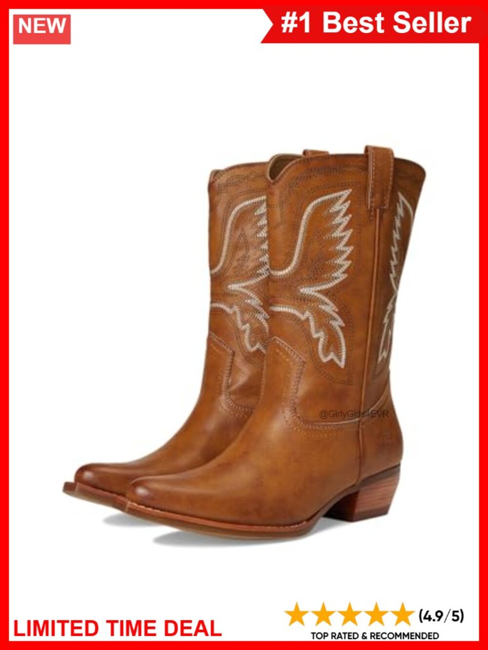 Vegan Leather Ankle Booties with Block Heel Deco Stitch Women's Boots